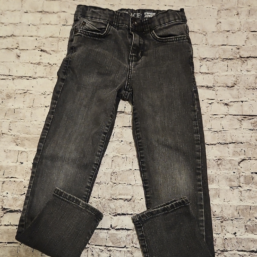 Childrens Place Straight Leg Black Washed Jeans Size 8